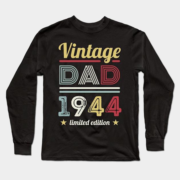 Vintage Dad 1944 80th Birthday Gift Men Retro Long Sleeve T-Shirt by qwertydesigns